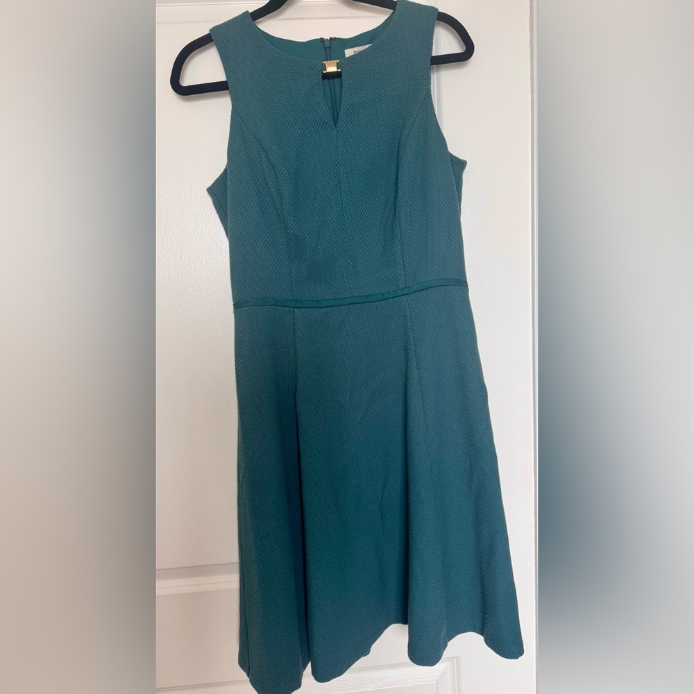 White House Black Market Teal Sleeveless Dress